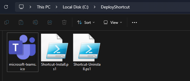 DeployShortcut folder structure